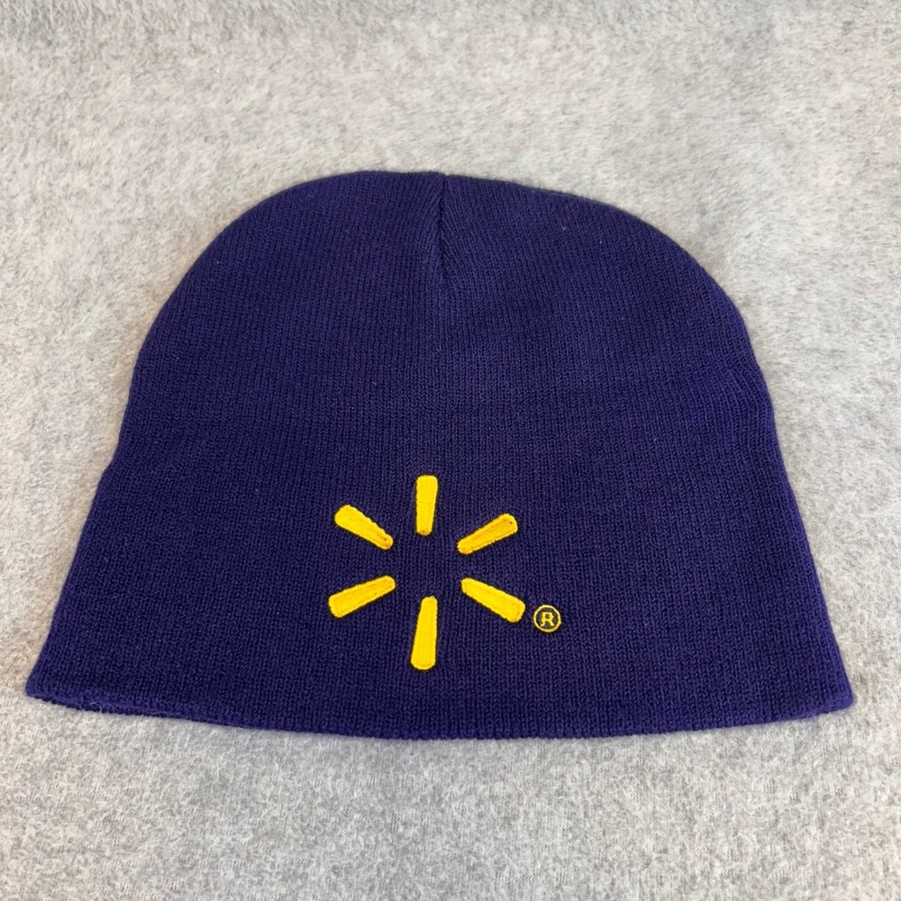 Walmart Spark Logo Mens Blue Walmart Beanie Knit Skull Cap Hat OSFM